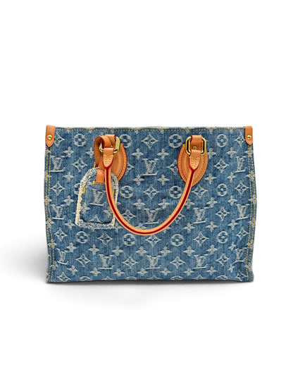 LOUIS VUITTON MONOGRAM DENIM MM TOTE BLUE