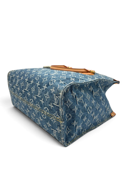LOUIS VUITTON MONOGRAM DENIM MM TOTE BLUE