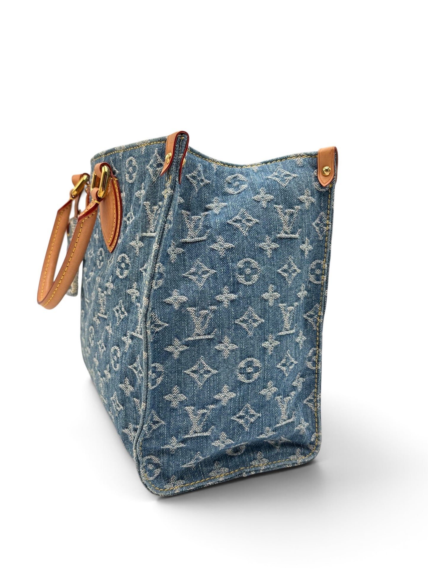 LOUIS VUITTON MONOGRAM DENIM MM TOTE BLUE
