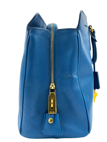 PRADA SAFFIANO LUX BLUE LEATHER BAG