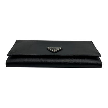 PRADA SAFFIANO LEATHER LONG WALLET BLACK