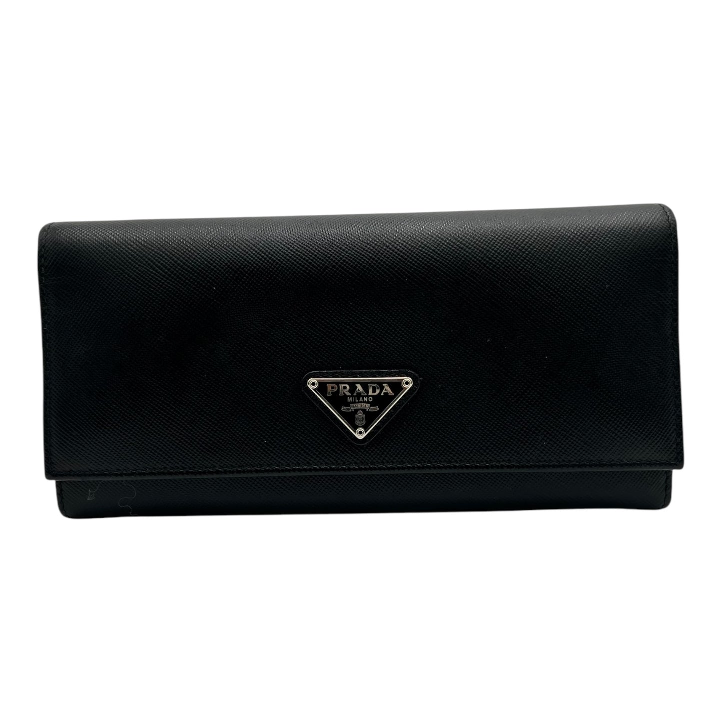 PRADA SAFFIANO LEATHER LONG WALLET BLACK