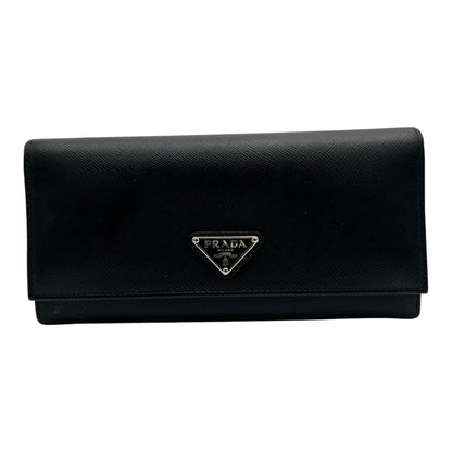 PRADA SAFFIANO LEATHER LONG WALLET BLACK