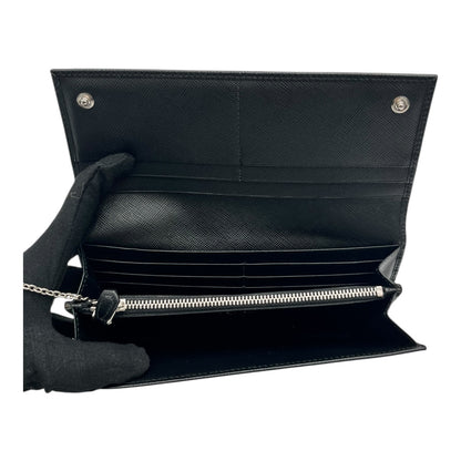 PRADA SAFFIANO LEATHER LONG WALLET BLACK