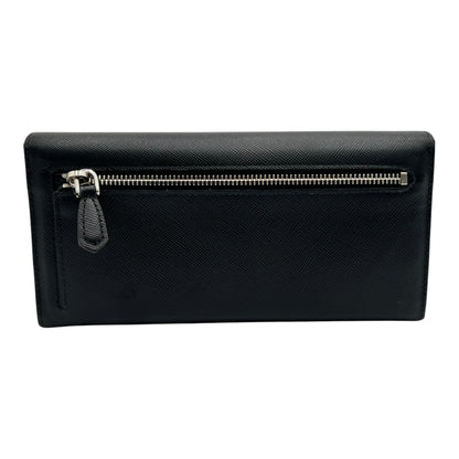 PRADA SAFFIANO LEATHER LONG WALLET BLACK