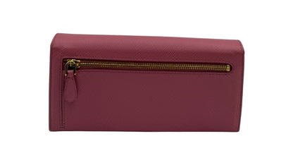 PRADA SAFFIANO METAL BAR CONTINENTAL WALLET