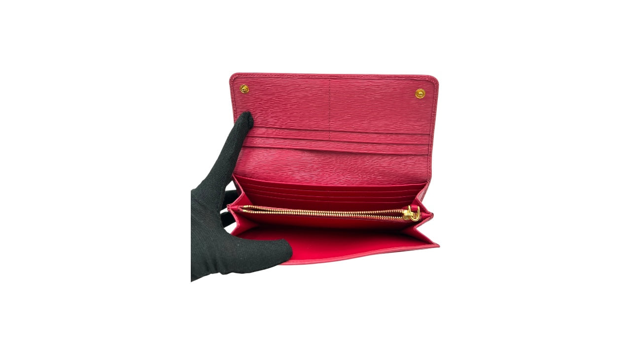 PRADA PINK SAFFIANO LEATHER WALLET WITH CARD HOLDER