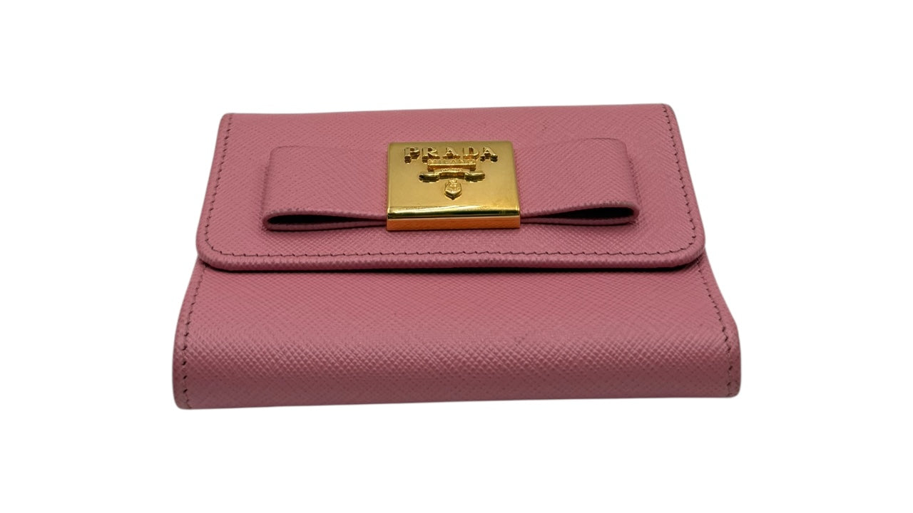 PRADA PINK SAFFINAO SHORT WALLET