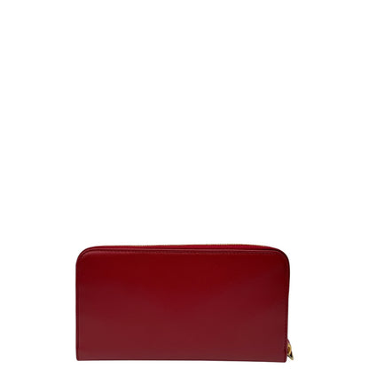PRADA RED SAFFIANO LONG ZIPPY WALLET