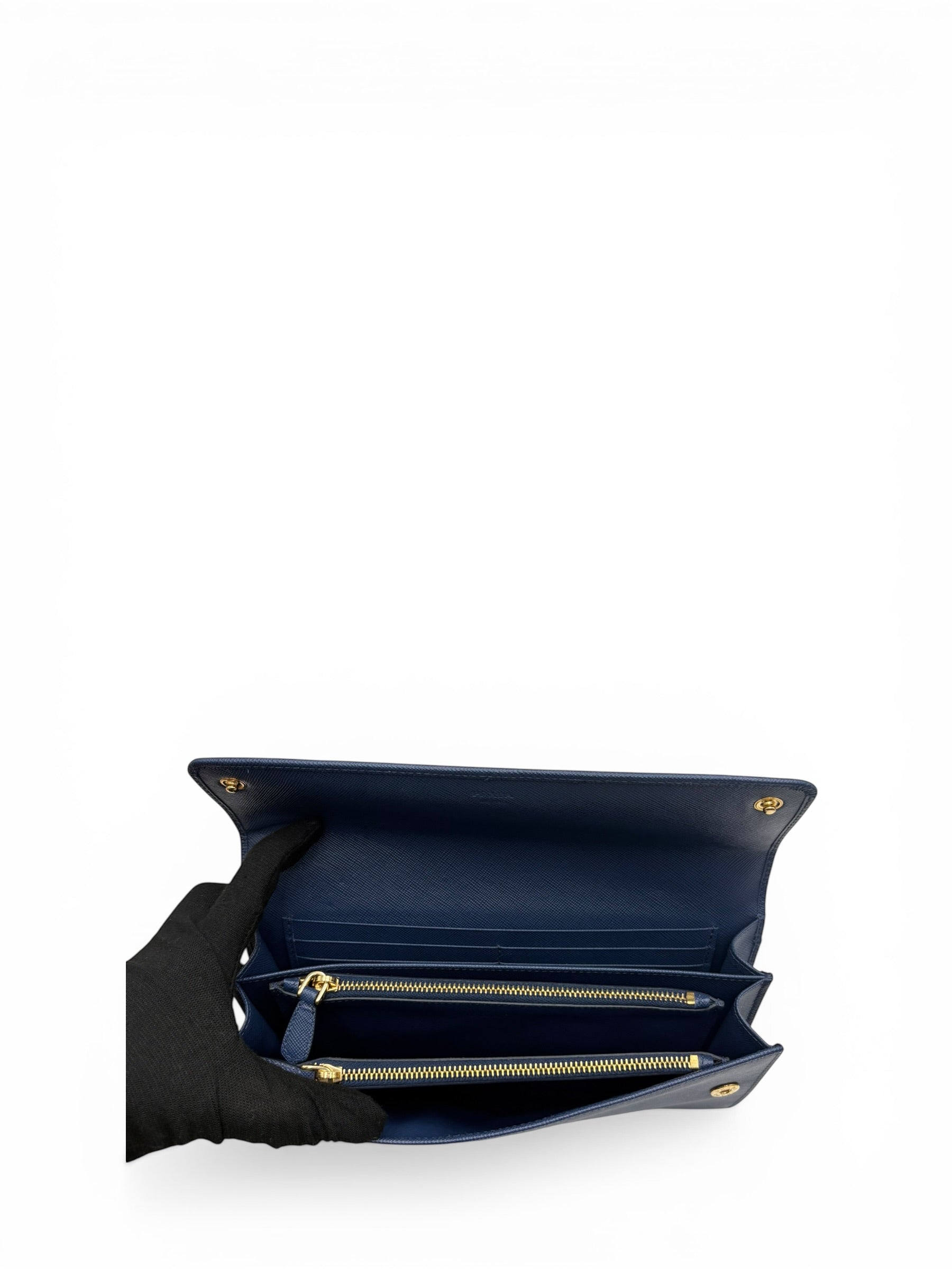 PRADA BLUE SAFFIANO CLUTCH