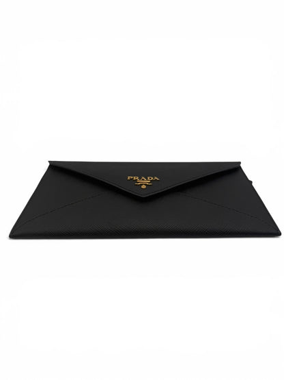PRADA SAFFIANO LEATHER ENVELOPE WALLET BLACK