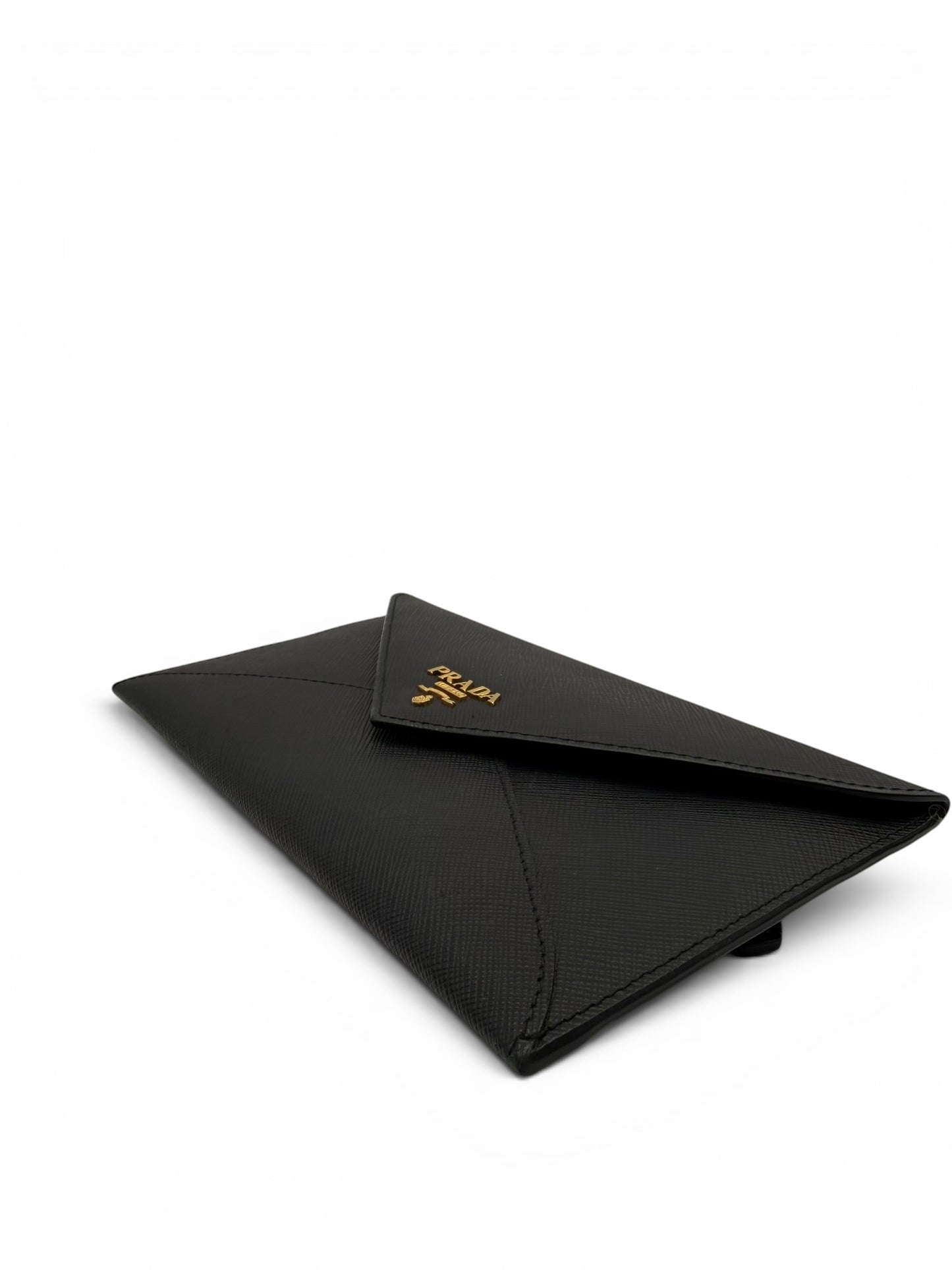 PRADA SAFFIANO LEATHER ENVELOPE WALLET BLACK