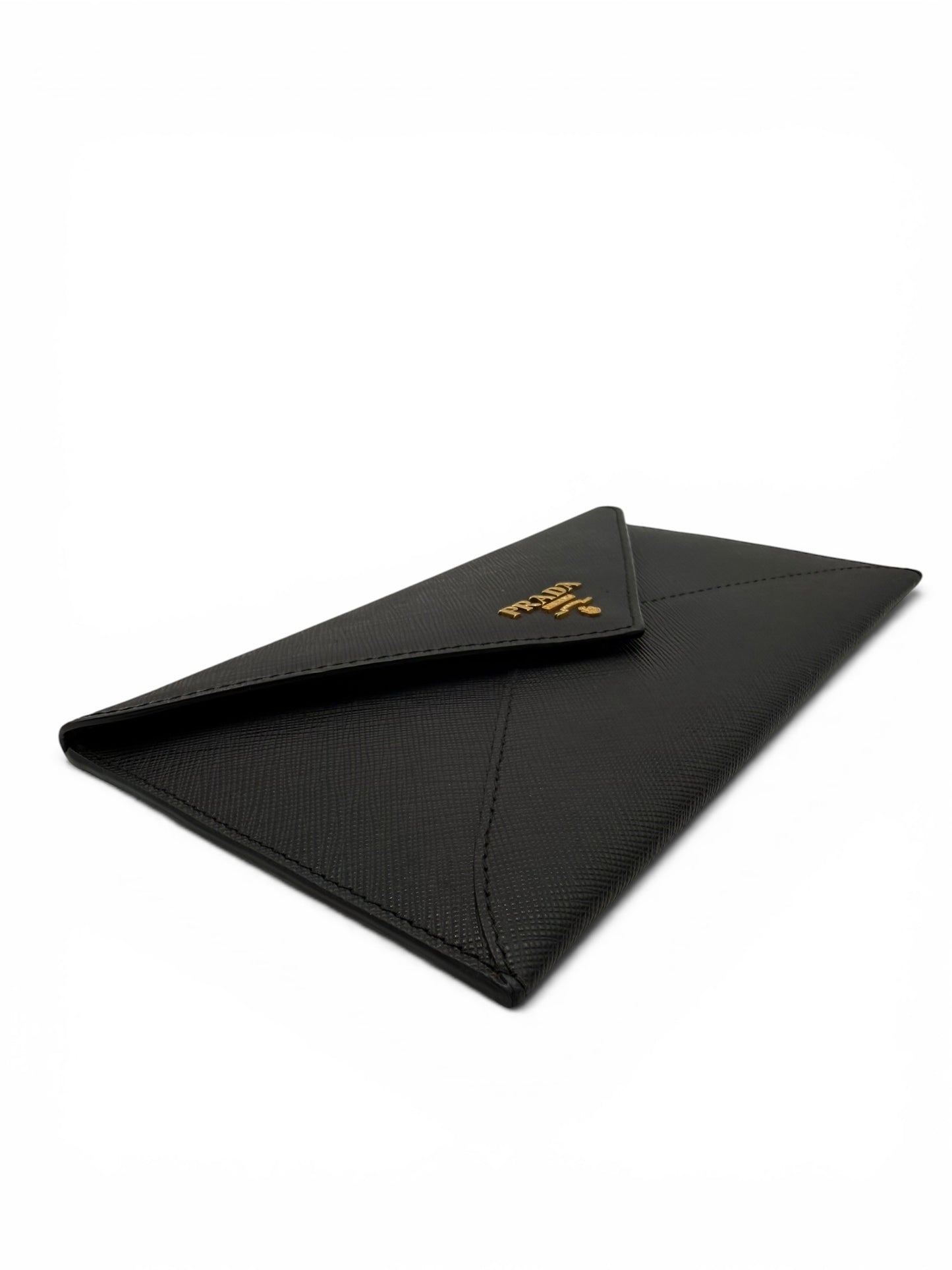 PRADA SAFFIANO LEATHER ENVELOPE WALLET BLACK