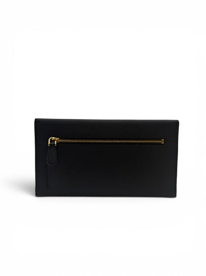 PRADA SAFFIANO LEATHER ENVELOPE WALLET BLACK