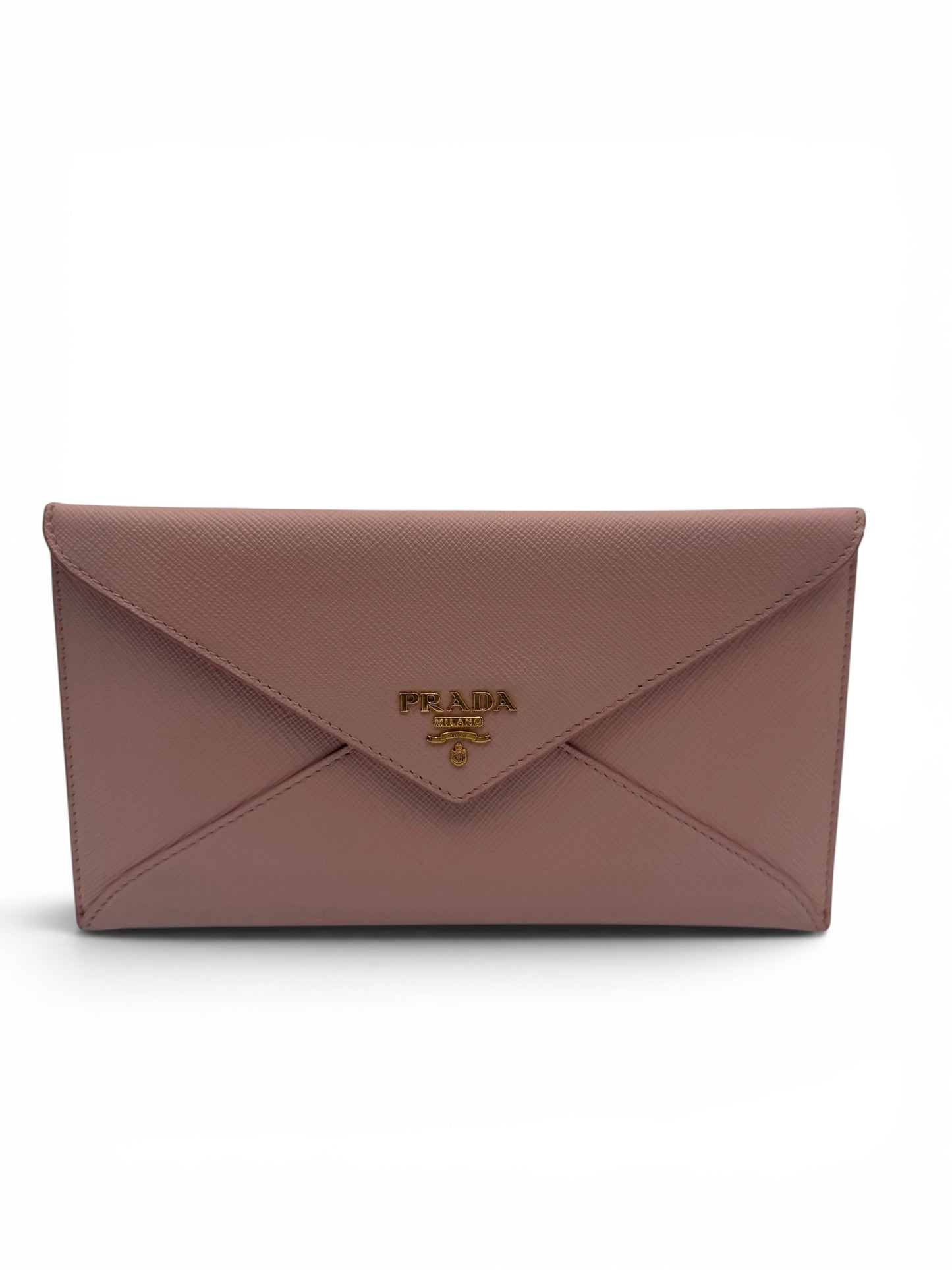 PRADA SAFFIANO LEATHER ENVELOPE WALLET PINK