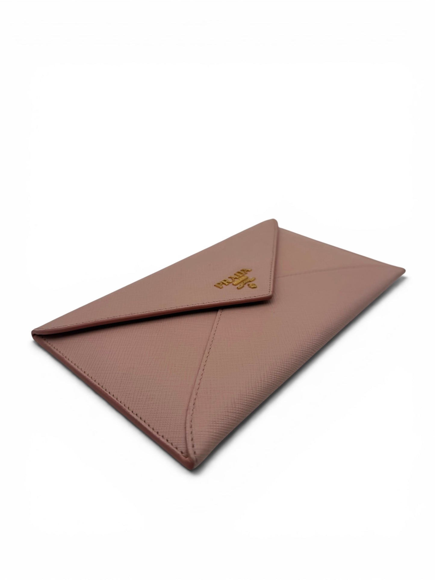 PRADA SAFFIANO LEATHER ENVELOPE WALLET PINK