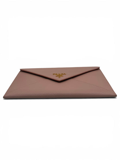 PRADA SAFFIANO LEATHER ENVELOPE WALLET PINK