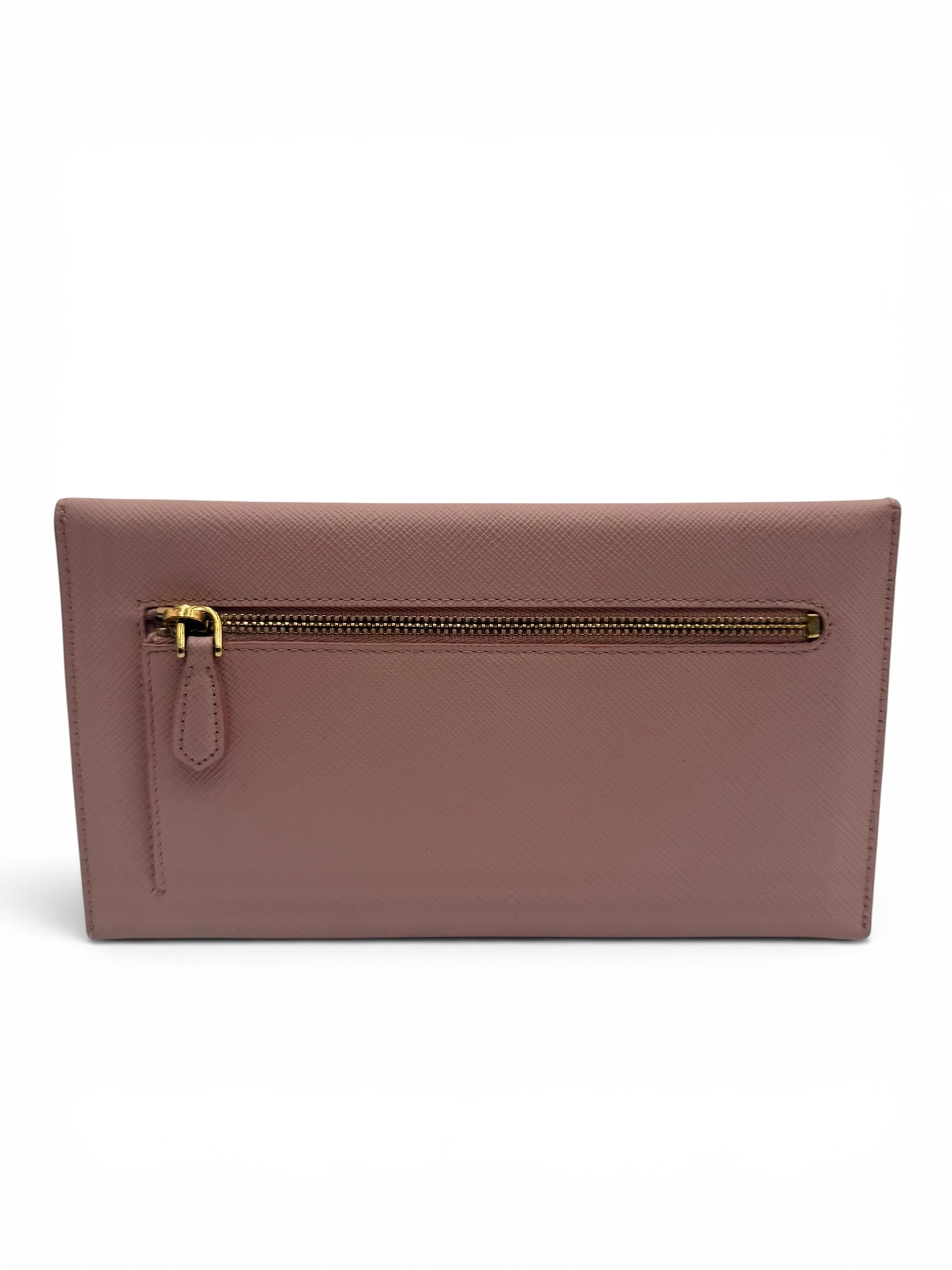 PRADA SAFFIANO LEATHER ENVELOPE WALLET PINK