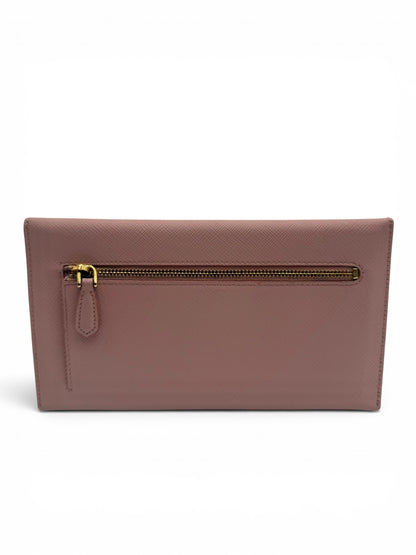 PRADA SAFFIANO LEATHER ENVELOPE WALLET PINK
