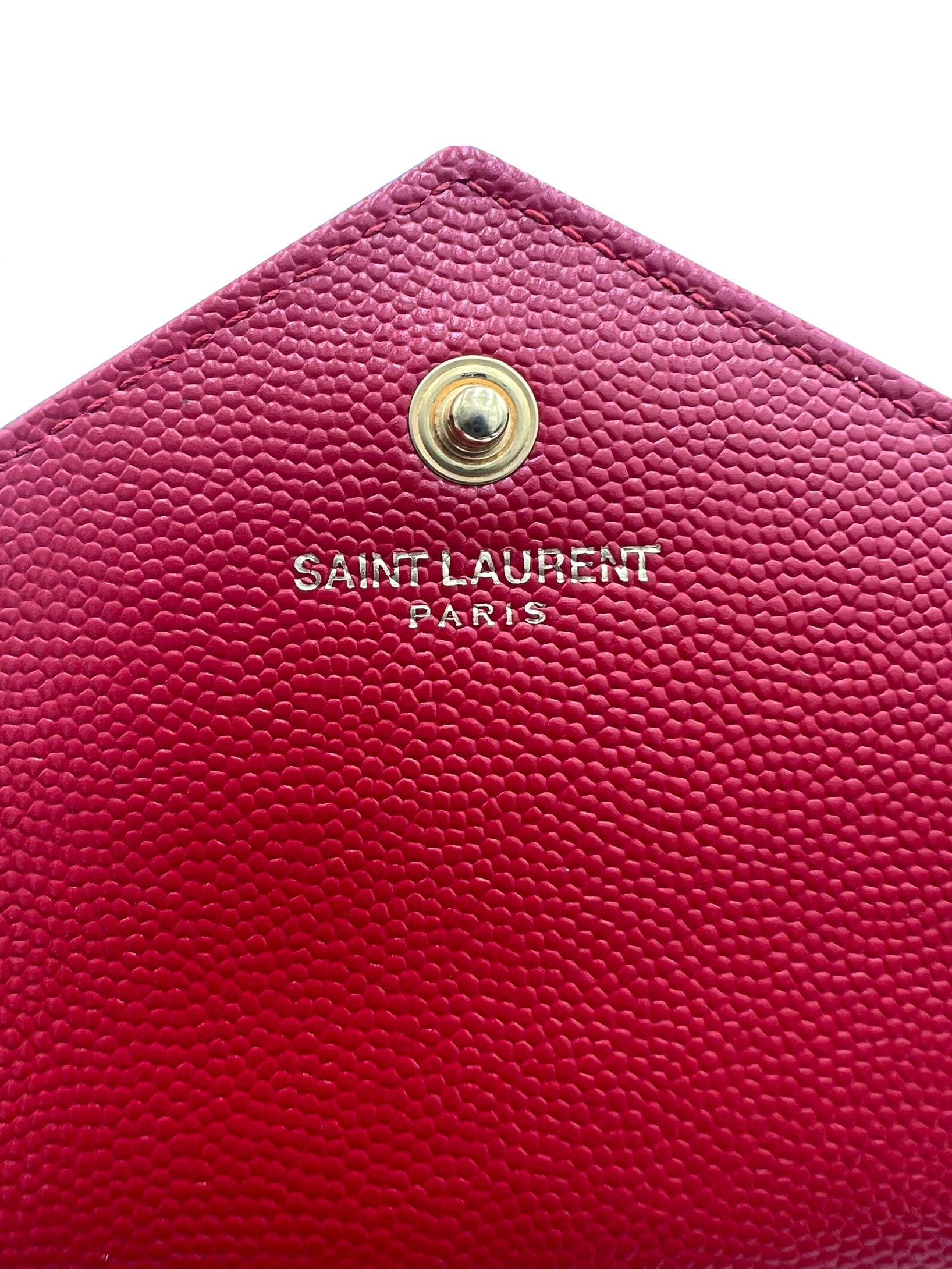 YSL GRAIN DE POUDRE MATELASSE CHEVRON MONOGRAM RED