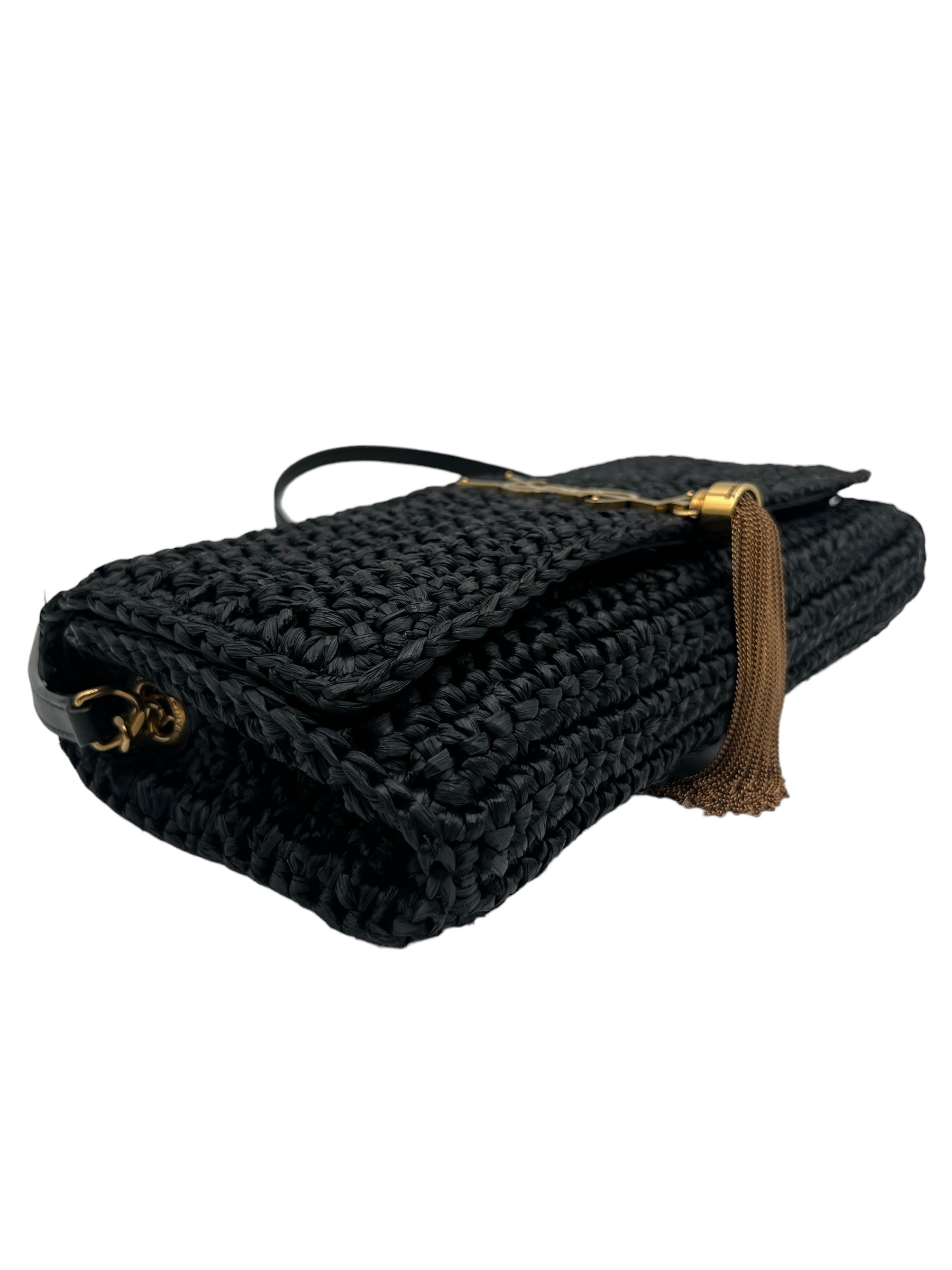 YSL KATE 99  TASSEL SHOULDER BAG IN RAFFIA