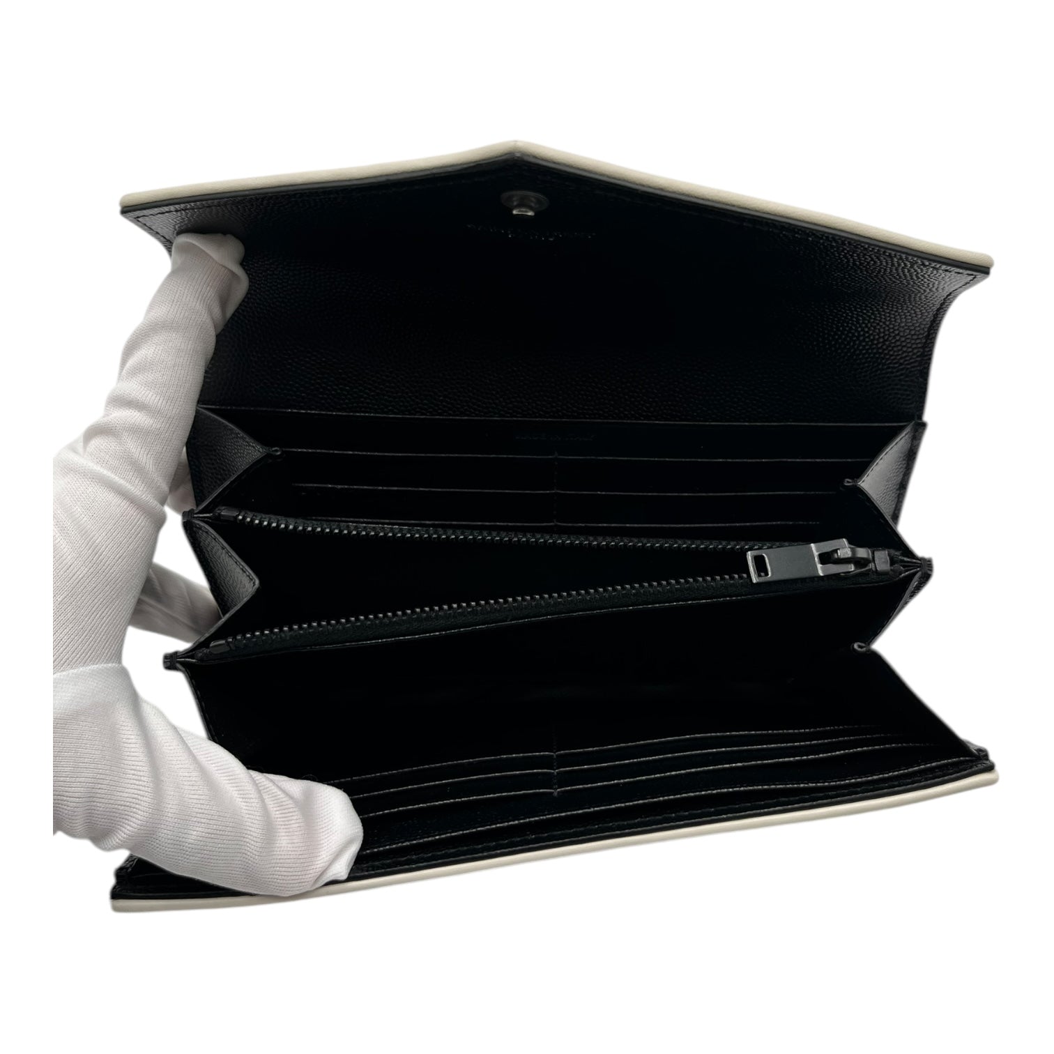 YSL ENVELOPE BLACK CALFSKIN WALLET