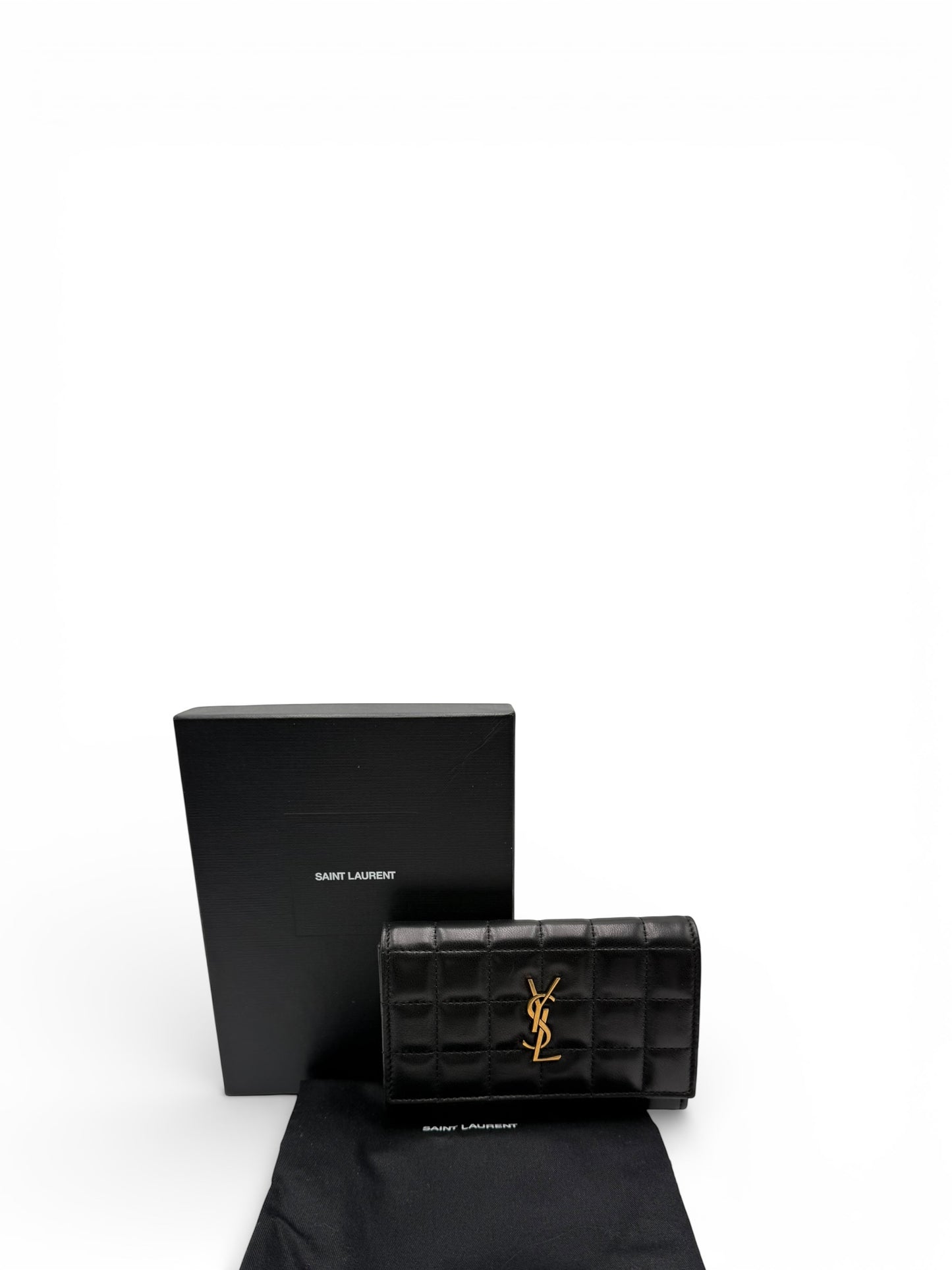 YSL BLACK LAMBSKIN SHORT WALLET