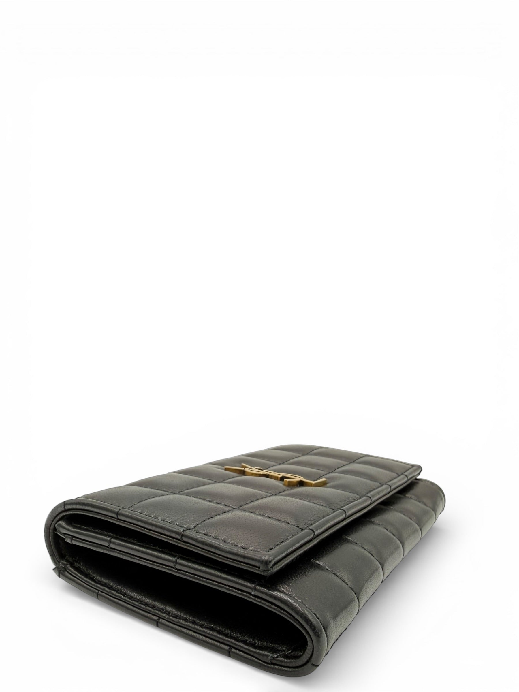 YSL BLACK LAMBSKIN SHORT WALLET