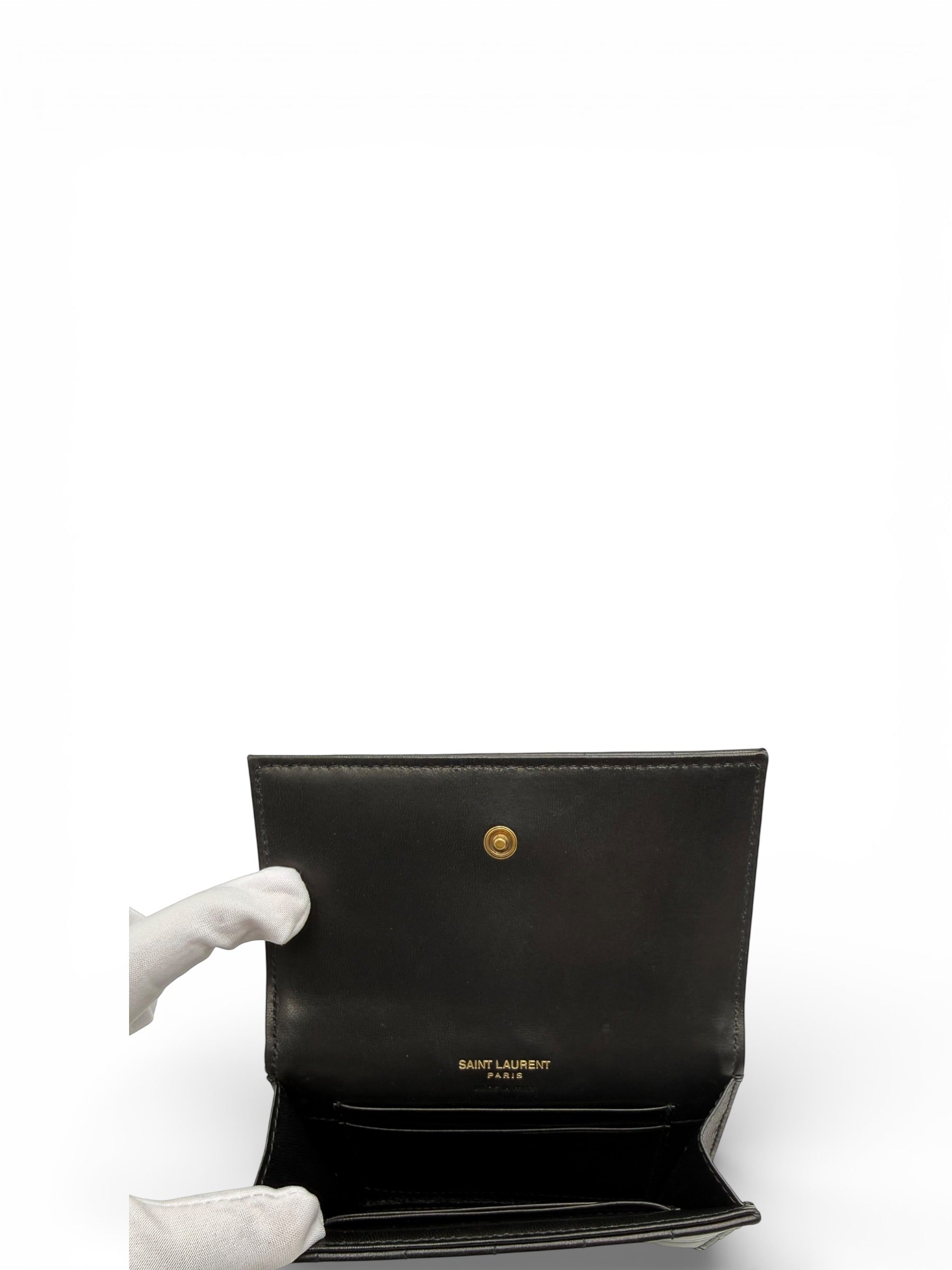 YSL BLACK LAMBSKIN SHORT WALLET