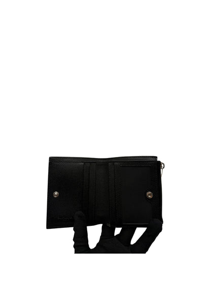 YSL BLACK CALFSKIN LEATHER BI-FOLD WALLET