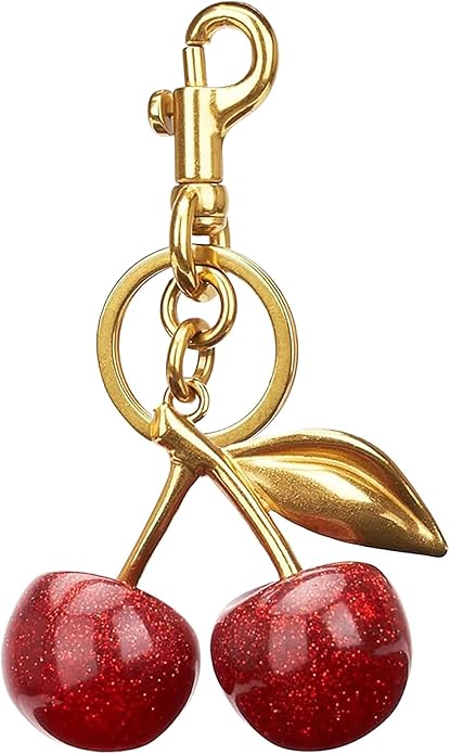 LARGE GLITTERY CHERRY BAG CHARMS