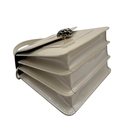 BVLGARI SERPENTI FOREVER CREAM VERNIS SATCHEL