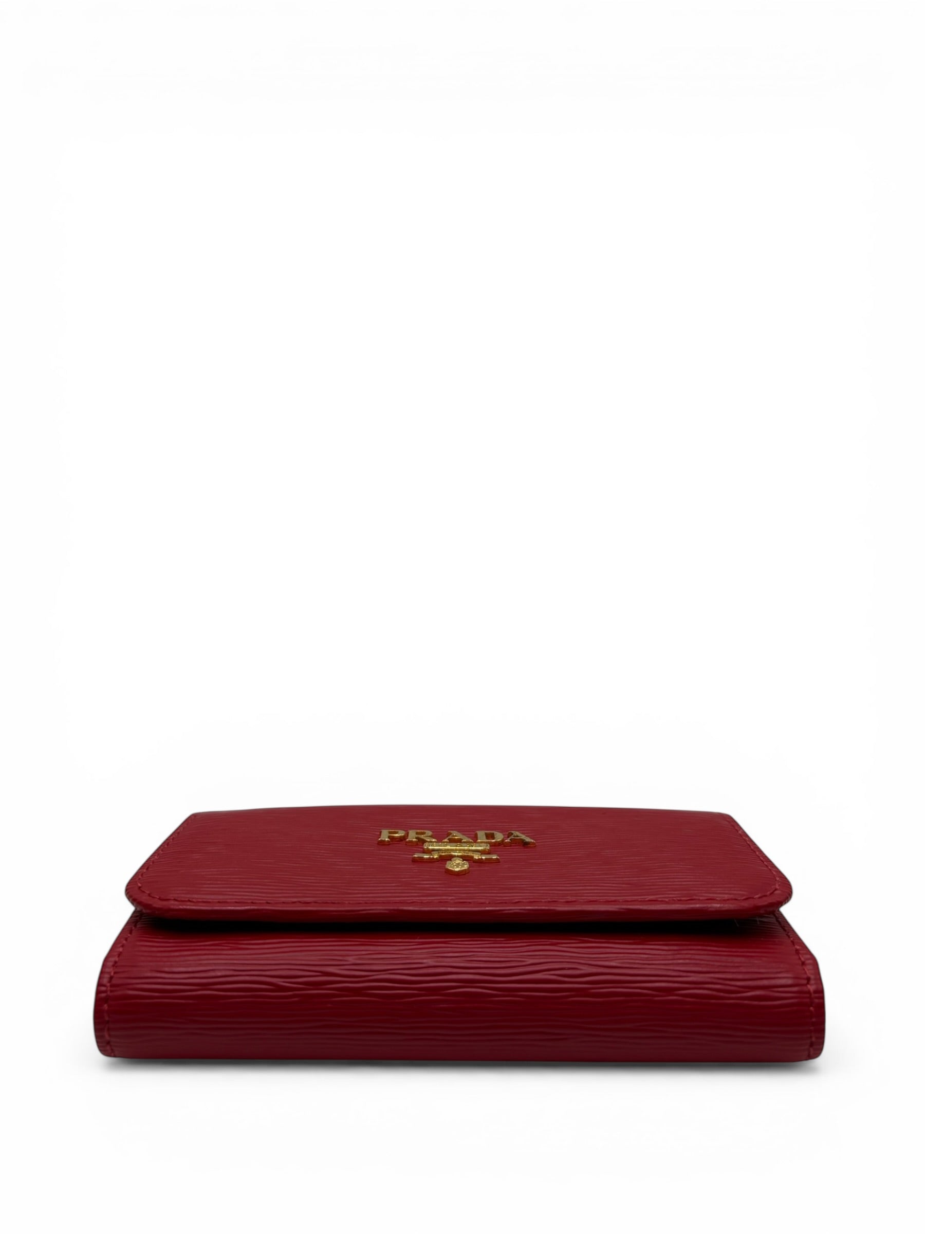 PRADA RED SAFFIANO KEY HOLDER
