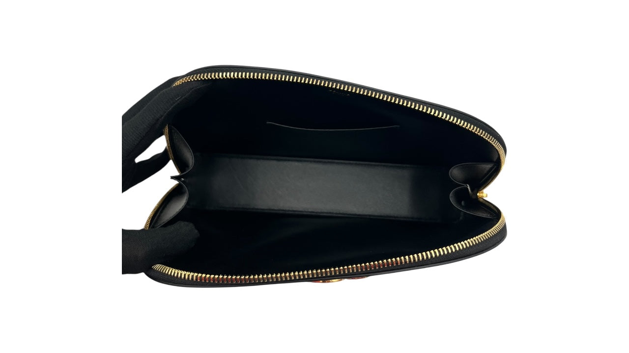 CELINE TRIOMPHE BLACK LEATHER POUCH