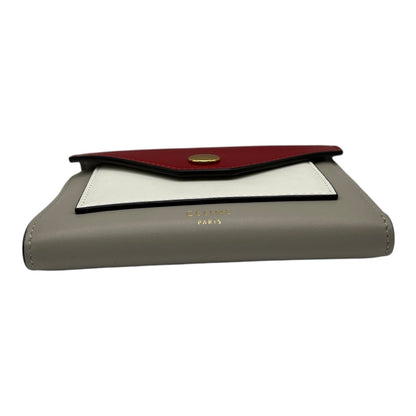CELINE TRI-COLOR LEATHER SHORT WALLET