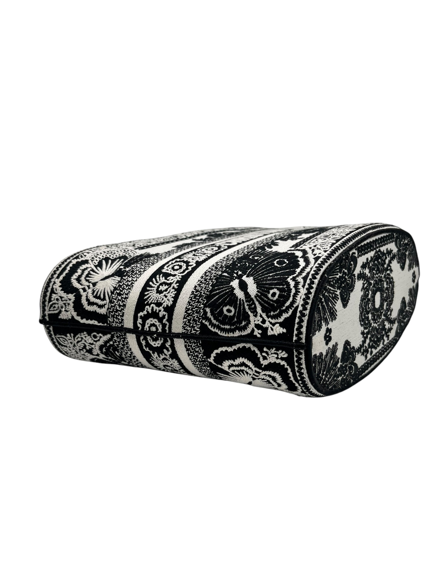 DIOR CANVAS EMBROIDERED BUTTERFLY BANDANA PRINT HAT BASKET BAG