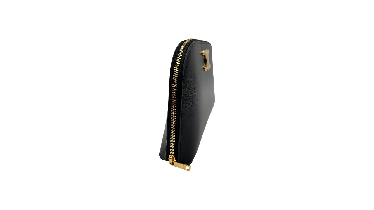 CELINE TRIOMPHE BLACK LEATHER POUCH