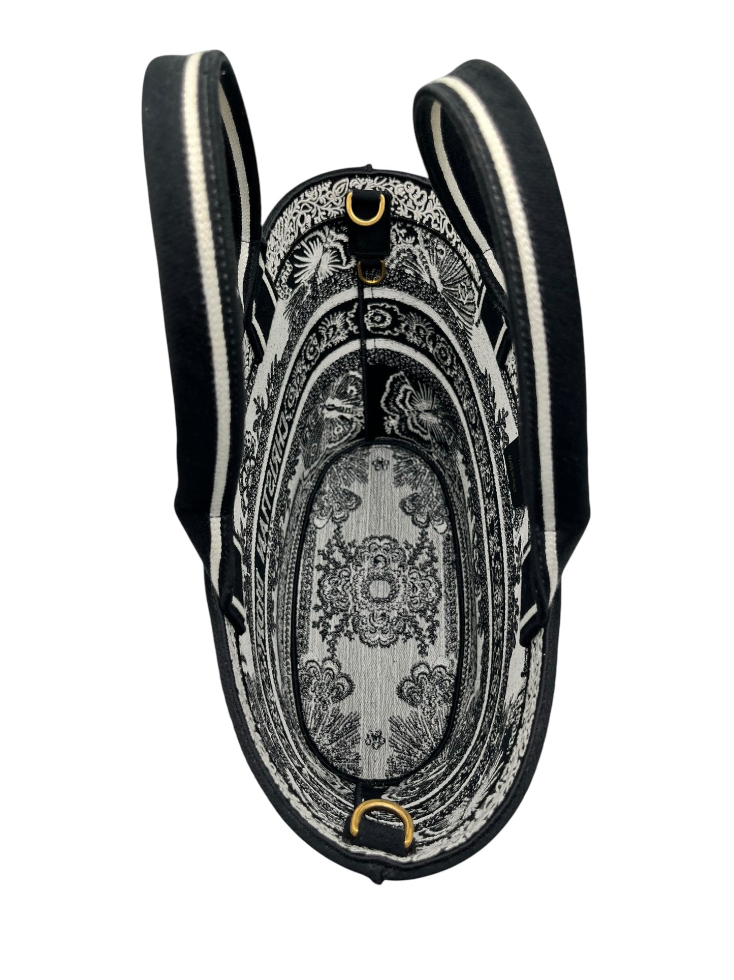 DIOR CANVAS EMBROIDERED BUTTERFLY BANDANA PRINT HAT BASKET BAG
