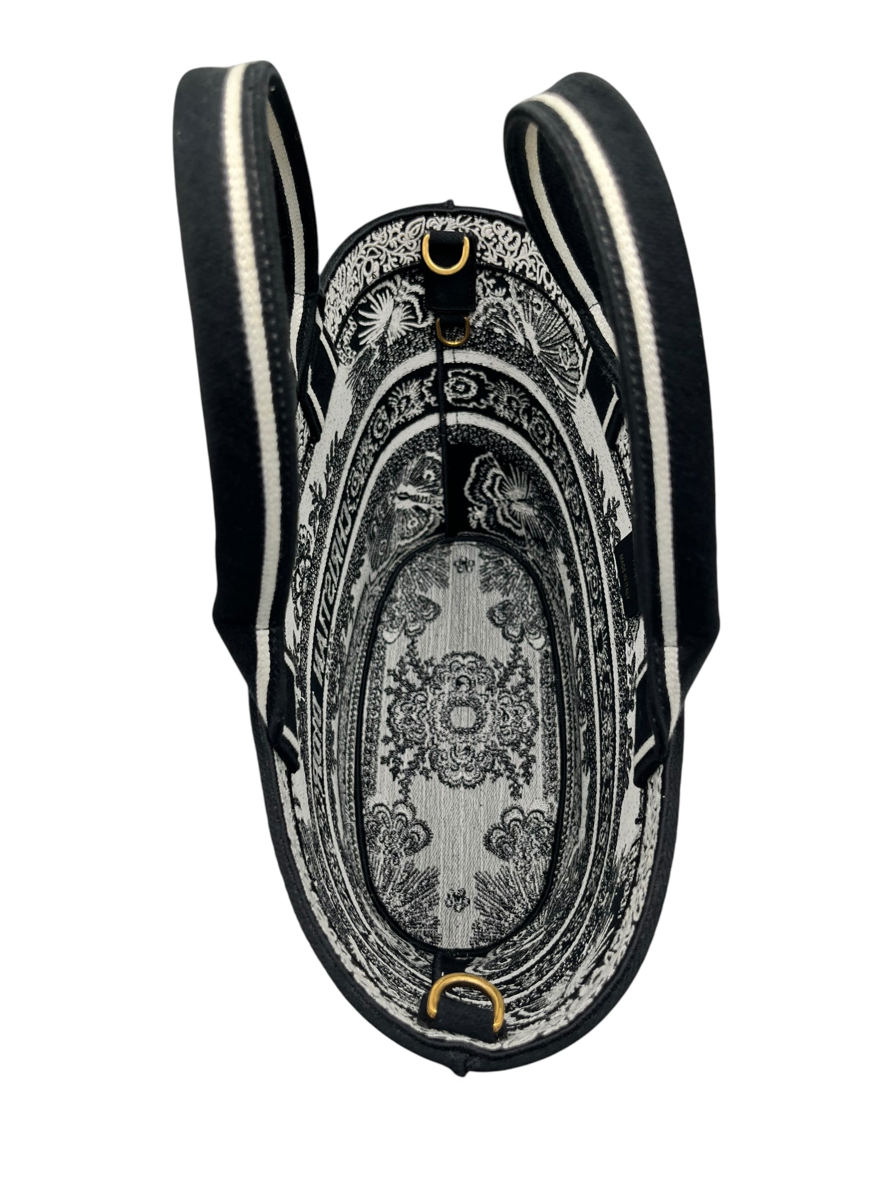 DIOR CANVAS EMBROIDERED BUTTERFLY BANDANA PRINT HAT BASKET BAG