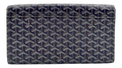 GOYARD GOYARDINE MONTE CARLO BOIS CLUTCH BLUE