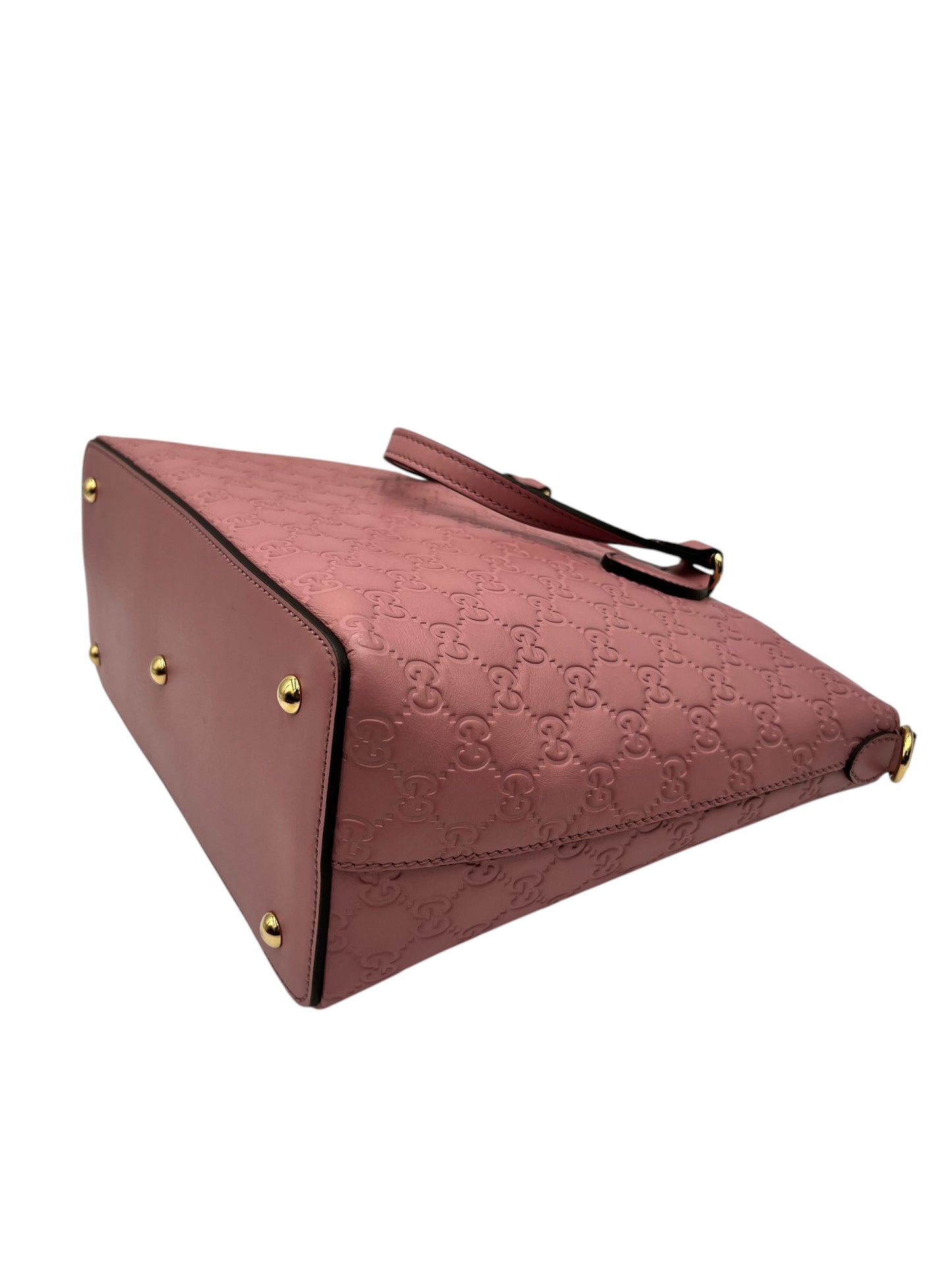 GUCCI GUCCISSIMA SIGNATURE LINEA A FOLDOVER TOTE ROSE BABY CANDY
