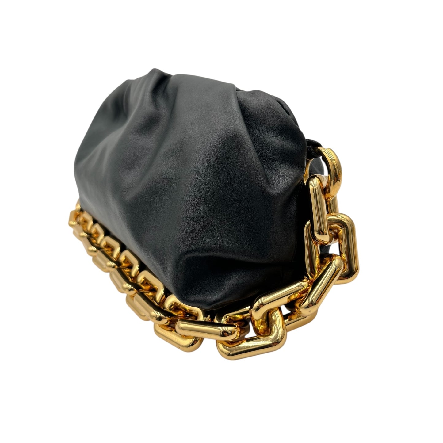 BOTTEGA VENETA LEATHER CHAIN POUCH BLACK