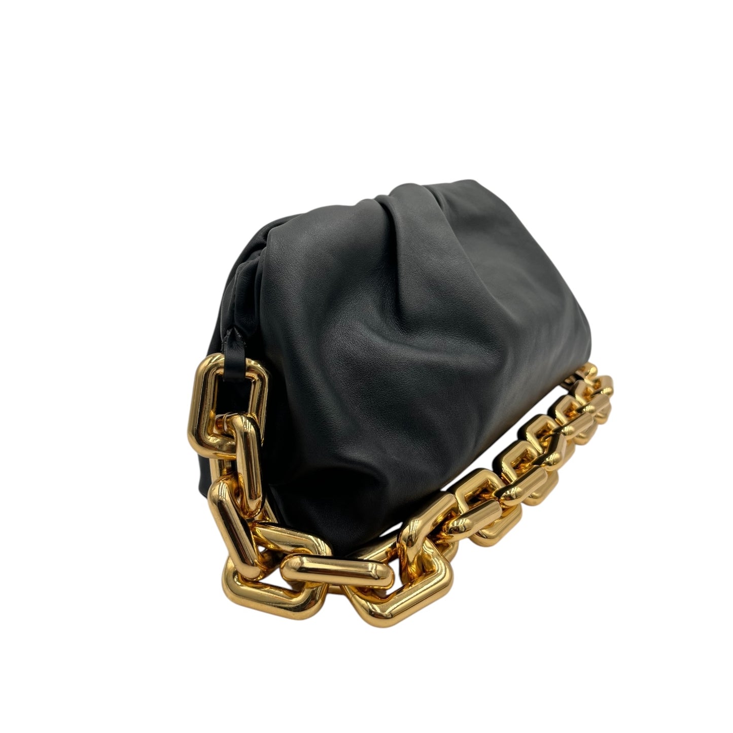 BOTTEGA VENETA LEATHER CHAIN POUCH BLACK