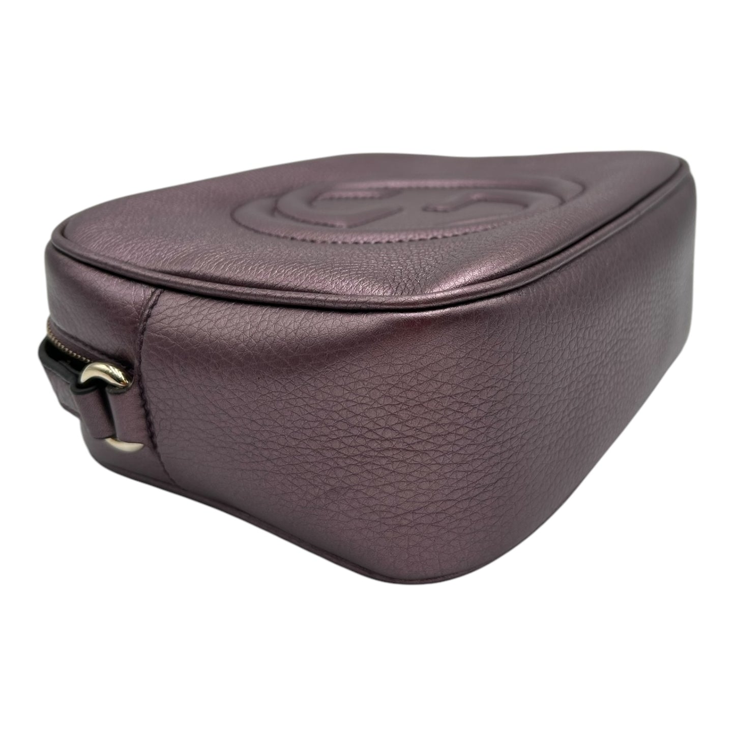 GUCCI SOHO DISCO METALIC PURPLE LEATHER CROSSBODY BAG