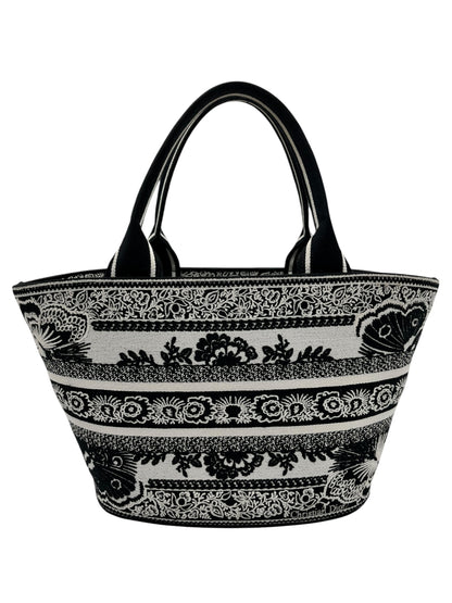 DIOR CANVAS EMBROIDERED BUTTERFLY BANDANA PRINT HAT BASKET BAG
