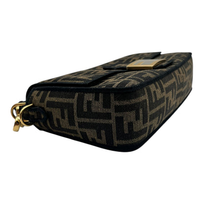 FENDI BAGUETTE BROWN FF JACQUARD FABRIC BAG