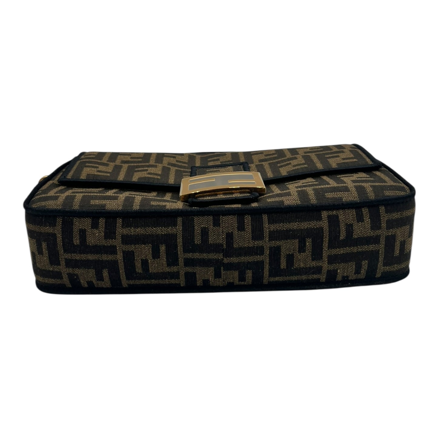 FENDI BAGUETTE BROWN FF JACQUARD FABRIC BAG