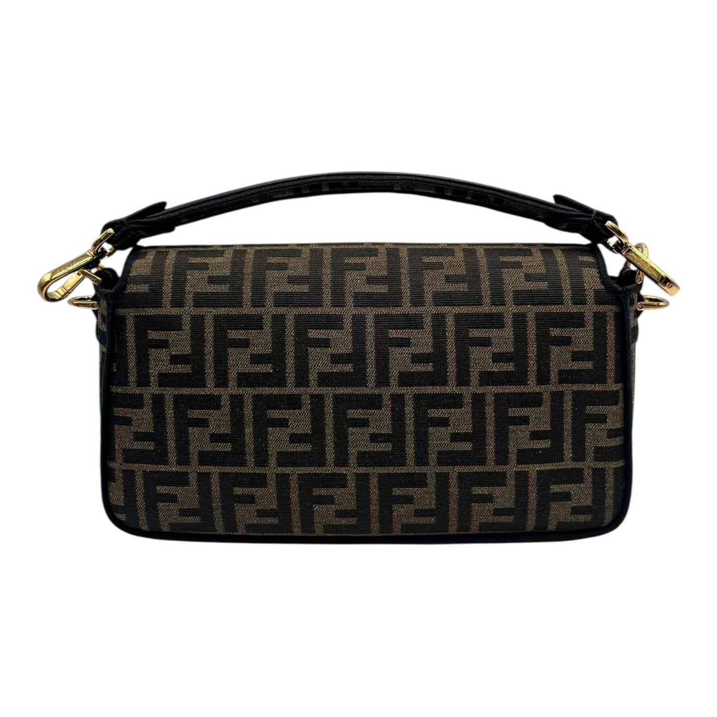 FENDI BAGUETTE BROWN FF JACQUARD FABRIC BAG