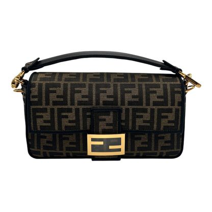 FENDI BAGUETTE BROWN FF JACQUARD FABRIC BAG
