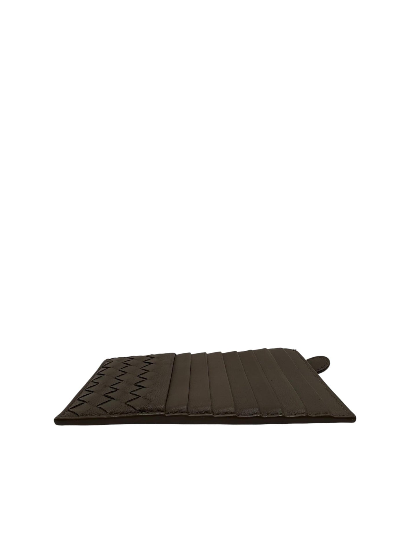 BOTTEGA VENETA GRAY LAMBSKIN CARD HOLDER